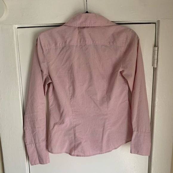 Ann Taylor Button Down Long Sleeve Pink/Red Top 0 - Picture 11 of 12